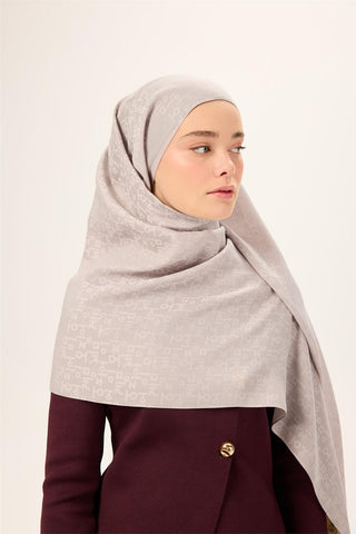 Pamuk Polyester Liva Şal Gümüş Dokulu Nefes Alan 90X200