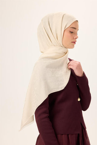 Хлопковая шаль Liva цвета экрю, дышащая, с натуральной текстурой, 90x200