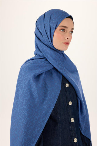 Pamuk Polyester Liva Şal İndigo Nefes Alan Dokulu 90X200