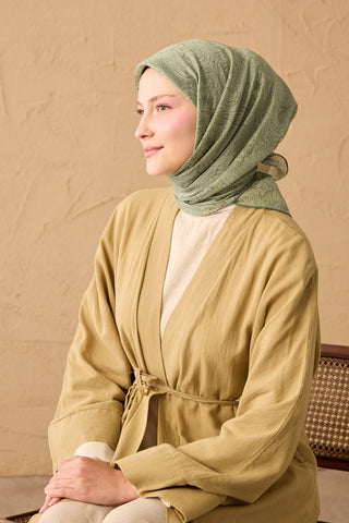 Monare Scarf Ethnic Pattern Dark Green