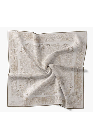 Monare Eşarp Etnik Motif Gümüş 90x90