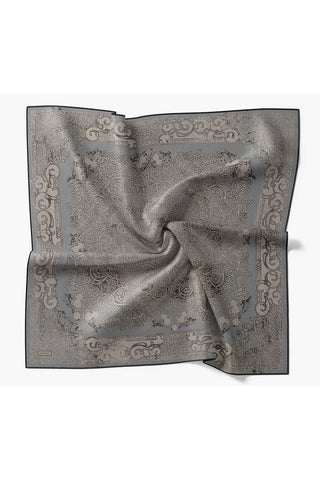 Monare Eşarp Etnik Motif Koyu Gri 90x90