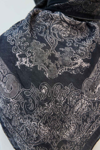 Monare Eşarp Etnik Motif Siyah 90x90
