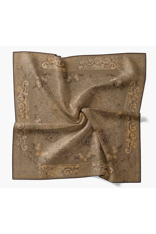 Monare Eşarp Etnik Motif Yeşil Kahve 90x90