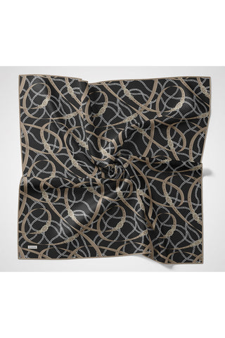 Monare Eşarp Kemer Açık Siyah 90x90