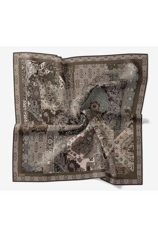 Monare Eşarp Modern Yeşil Kahve 90x90