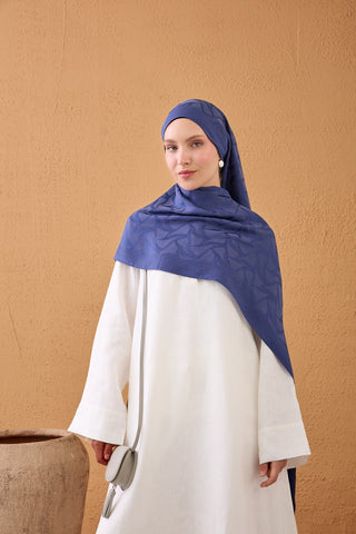 Naia Pamuk Şal Aris Saks Mavisi - Naia Şal - | Silk Home