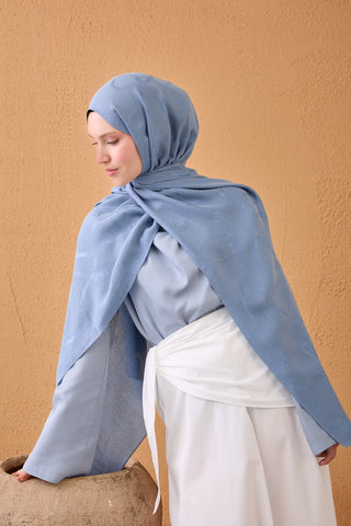 Naia Pamuk Şal Halat Bebe Mavisi - Naia Şal - | Silk Home