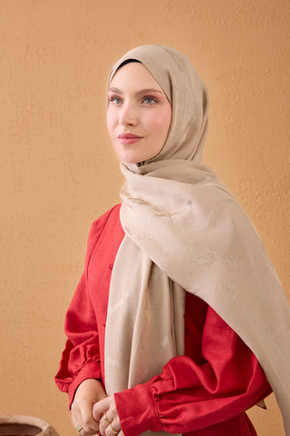 Naia Pamuk Şal Halat Bej - Naia Şal - | Silk Home