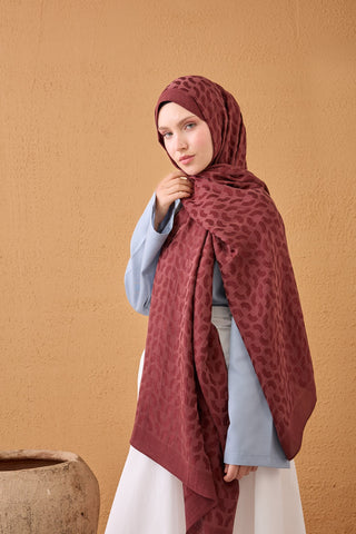 Naia Pamuk Şal Lune Bordo - Naia Şal - | Silk Home