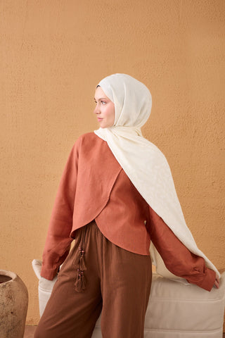 Naia Pamuk Şal Lune Ekru - Naia Şal - | Silk Home