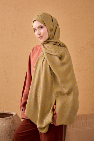 Naia Pamuk İpek Şal Lune Hardal