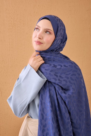 Naia Cotton Silk Shawl Lune Sapphire Blue