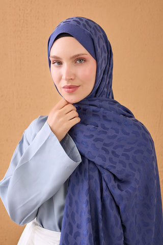 Naia Cotton Silk Shawl Lune Sapphire Blue