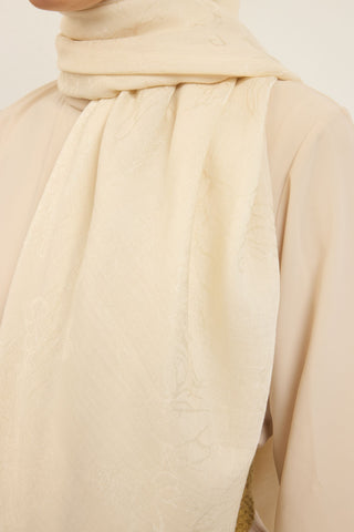 Naia Pamuk Şal Çiçek Desen Krem - Naia Şal - | Silk Home
