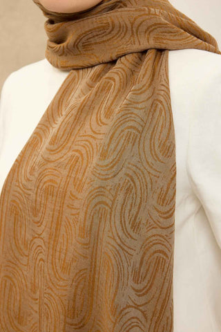 Naia Pamuk Şal Line Desen Altın - Naia Şal - | Silk Home