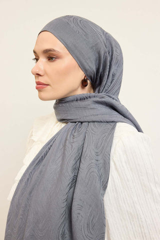 Naia Pamuk Şal Line Desen Füme - Naia Şal - | Silk Home