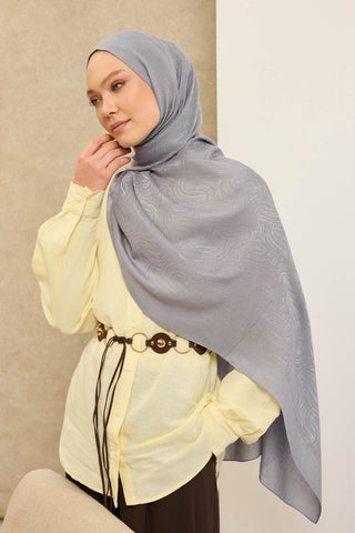 Naia Pamuk Şal Line Desen Gri - Naia Şal - | Silk Home
