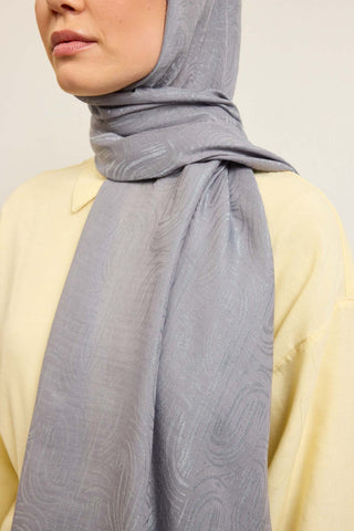 Naia Pamuk Şal Line Desen Gri - Naia Şal - | Silk Home