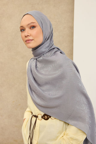 Naia Pamuk Şal Line Desen Gri - Naia Şal - | Silk Home