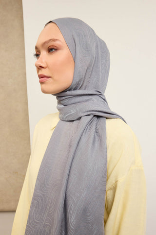 Naia Pamuk Şal Line Desen Gri - Naia Şal - | Silk Home