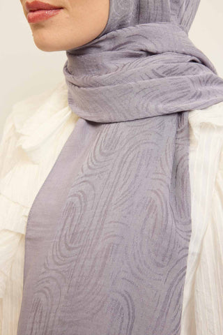Naia Pamuk Şal Line Desen Gümüş - Naia Şal - | Silk Home