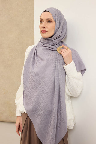 Naia Pamuk Şal Line Desen Gümüş - Naia Şal - | Silk Home