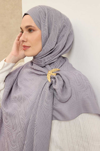 Naia Pamuk Şal Line Desen Gümüş - Naia Şal - | Silk Home