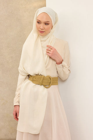 Naia Pamuk Şal Line Desen Krem - Naia Şal - | Silk Home
