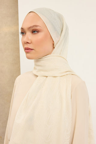 Naia Pamuk Şal Line Desen Krem - Naia Şal - | Silk Home