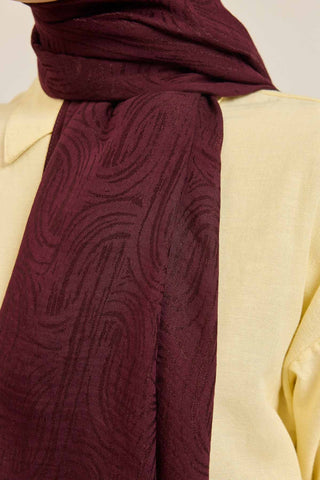Naia Pamuk Şal Line Desen Mürdüm - Naia Şal - | Silk Home