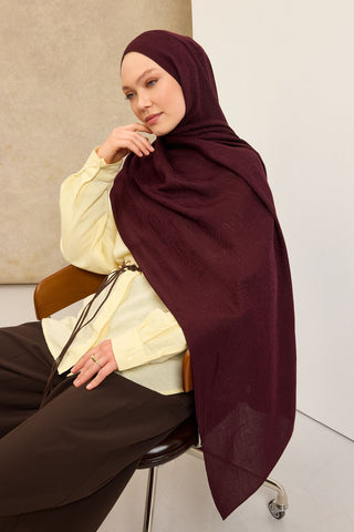 Naia Pamuk Şal Line Desen Mürdüm - Naia Şal - | Silk Home