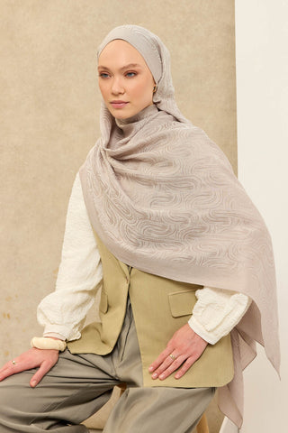 Naia Pamuk Şal Line Desen Taş - Naia Şal - | Silk Home