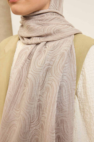 Naia Pamuk Şal Line Desen Taş - Naia Şal - | Silk Home