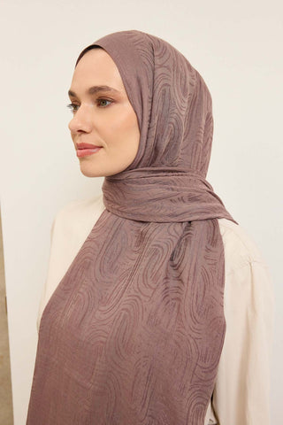 Naia Pamuk Şal Line Desen Vizon - Naia Şal - | Silk Home