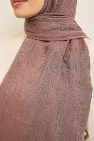 Naia Pamuk Şal Line Desen Vizon - Naia Şal - | Silk Home