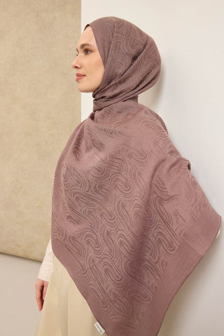 Naia Pamuk Şal Line Desen Vizon - Naia Şal - | Silk Home