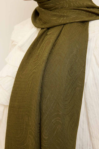 Naia Pamuk Şal Line Desen Yeşil - Naia Şal - | Silk Home