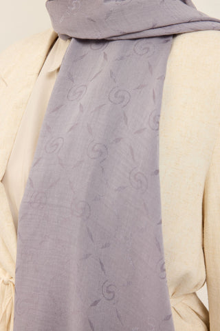 Naia Pamuk Şal Maxi Monogram Gümüş - Naia Şal - | Silk Home