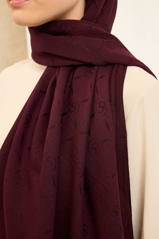 Naia Pamuk Şal Maxi Monogram Mürdüm - Naia Şal - | Silk Home
