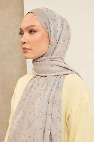 Naia Pamuk Şal Maxi Monogram Taş - Naia Şal - | Silk Home