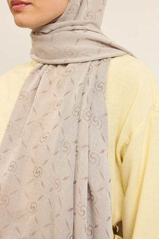 Naia Pamuk Şal Maxi Monogram Taş - Naia Şal - | Silk Home