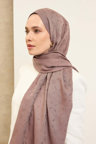 Naia Pamuk Şal Maxi Monogram Vizon - Naia Şal - | Silk Home