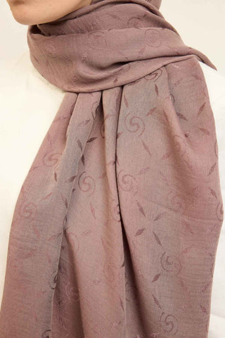 Naia Pamuk Şal Maxi Monogram Vizon - Naia Şal - | Silk Home