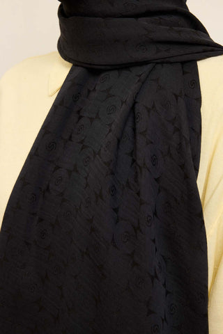 Naia Cotton Shawl Mini Monogram Black