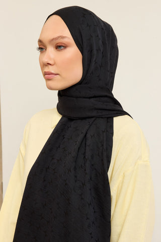 Naia Cotton Shawl Mini Monogram Black