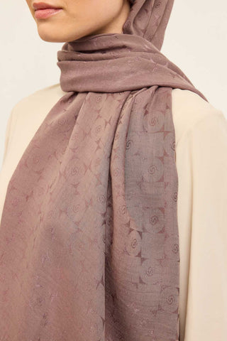 Naia Pamuk Şal Mini Monogram Vizon - Naia Şal - | Silk Home