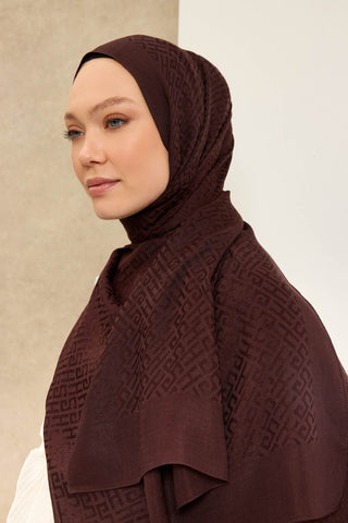 Naia Pamuk Şal SH Desen Acı Kahve - Naia Şal - | Silk Home
