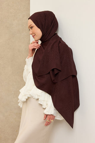 Naia Pamuk Şal SH Desen Acı Kahve - Naia Şal - | Silk Home
