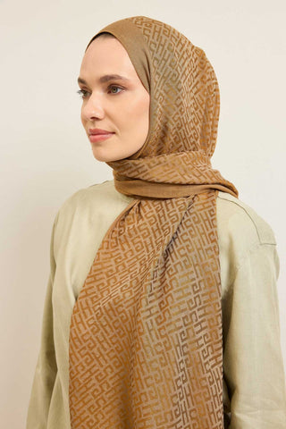 Naia Pamuk Şal SH Desen Altın - Naia Şal - | Silk Home